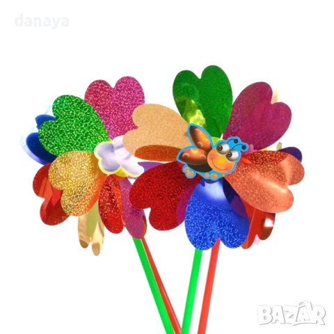 5944 Блестяща вятърна въртележка с животинче отпред, 40 см, снимка 4 - Градински мебели, декорация  - 50724531