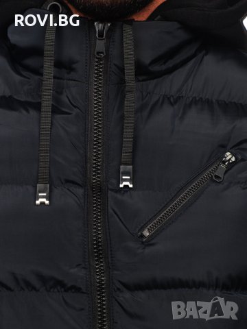 Мъжки елек с качулка – 3306 черен / тъмносин, снимка 8 - Други - 37897708