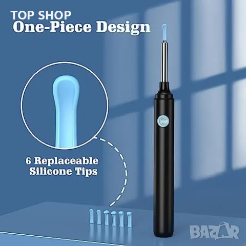 Нов VITCOCO Отоскоп 1080P FHD WiFi - Премахване на Ушна Кал с 6 LED, снимка 7 - Тримери - 49309228