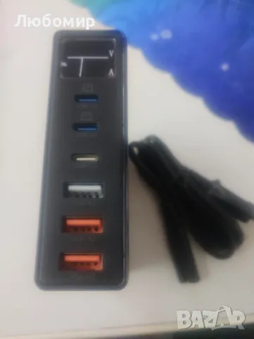 Мрежово зарядно 180W GaN, с LCD дисплей, 6 порта за зареждане,, снимка 10 - Оригинални зарядни - 49344081