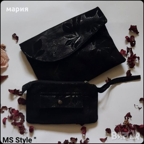 Комплект дамска чанта + портфейл от естествена кожа, снимка 3 - Чанти - 20852632