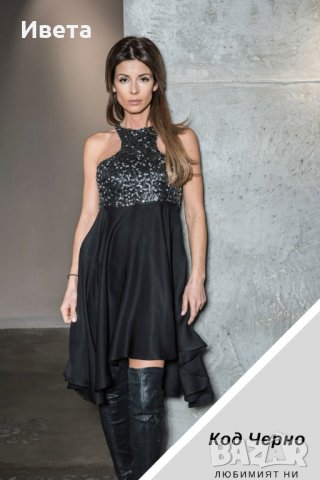 Черна рокля Illuminee, снимка 2 - Рокли - 43146813
