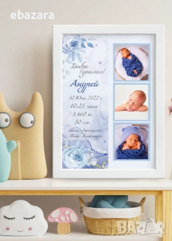 Постер-Бебешки визитки със снимка по избор♥️♥️♥️, снимка 8 - Декорация за дома - 51534745