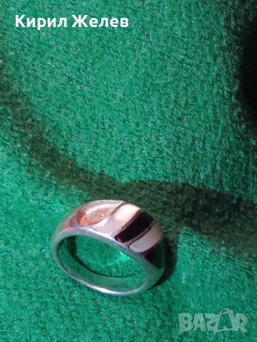 СТАР СРЕБЪРЕН ПРЪСТЕН СРЕБРО 925 АНГЛИЯ с ЧЕРЕН ШЛИФОВАН ОНИКС РЪЧНА АРТ ИЗРАБОТКА 25834, снимка 17 - Пръстени - 35747943