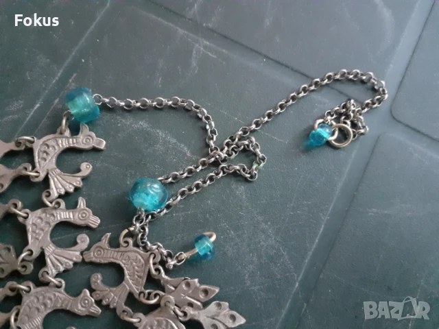 Възрожденски накит с пиленца за носия трепка кучка, снимка 4 - Антикварни и старинни предмети - 50862913