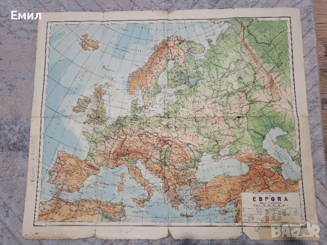 Карта на Европа Царство България 