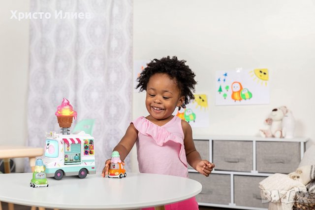Камион за Сладолед Звук Светлина Две Мини Колички Vtech, снимка 6 - Коли, камиони, мотори, писти - 39379029