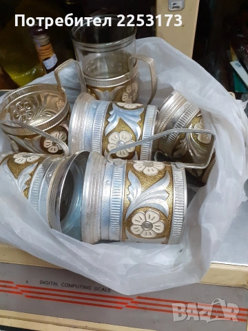 Лот 6 бр.подстакани.Три стакана с подстакани,от СССР., снимка 4 - Декорация за дома - 38963524