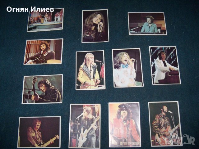 Стари картички–стикери DZUBOKS POP PARADA 1975г.