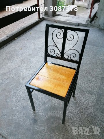 Масивен стол от метал - дърво за вашия дом, заведение или градина!! , снимка 4 - Столове - 33280611