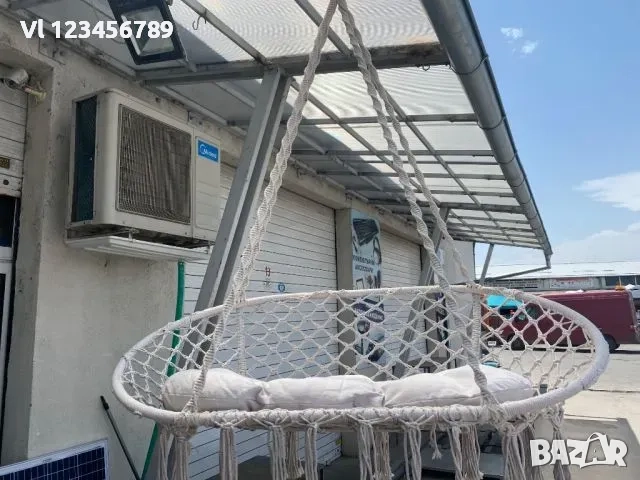 Висяща въжена люлка-хамак, Бежова/черна/+ подарък възглавница, снимка 10 - Къмпинг мебели - 51540726