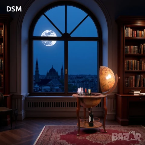 Нов - Голям Глобус Мини Бар - Поставка за Бутилка / Вино/Юбилей!, снимка 3 - Маси - 51113548