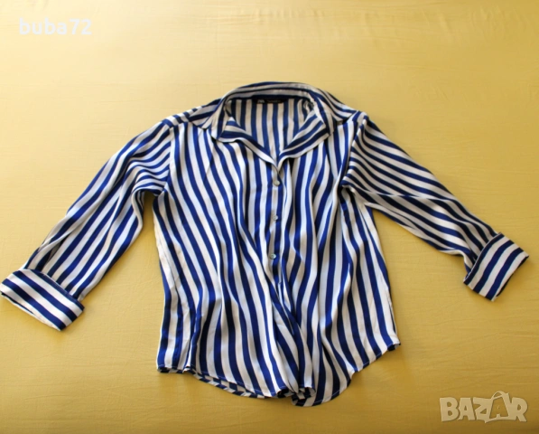 Риза ZARA - синьо- бяло рае, снимка 2 - Ризи - 53487870