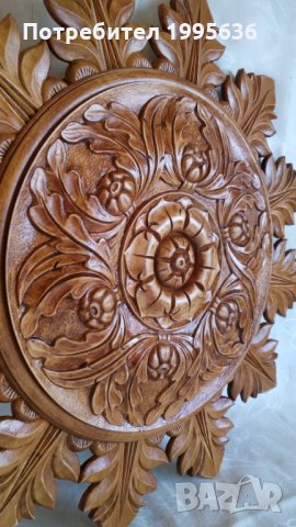 Дърворезба, розета (слънце) за таван, снимка 4 - Други - 32581624