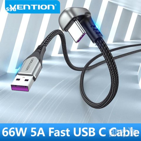 Vention Кабел USB 3.1 Type-C / USB 2.0 AM - 1.5M Black U-Shaped, Aluminum Alloy 5A - COHHG, снимка 6 - USB кабели - 43467776