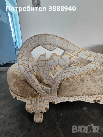 Ретро диван-лежанка в стил "Барок", снимка 4 - Дивани и мека мебел - 50950275