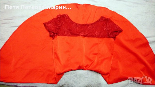 Официална сатенена рокля в червено, снимка 2 - Рокли - 32838553