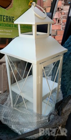 Фенер  декоративен Living & Garden,  45см,  метален със стъкло, снимка 6 - Декорация за дома - 26223926