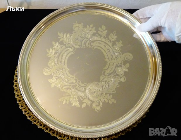 WMF посребрен поднос от бронз,барок. 