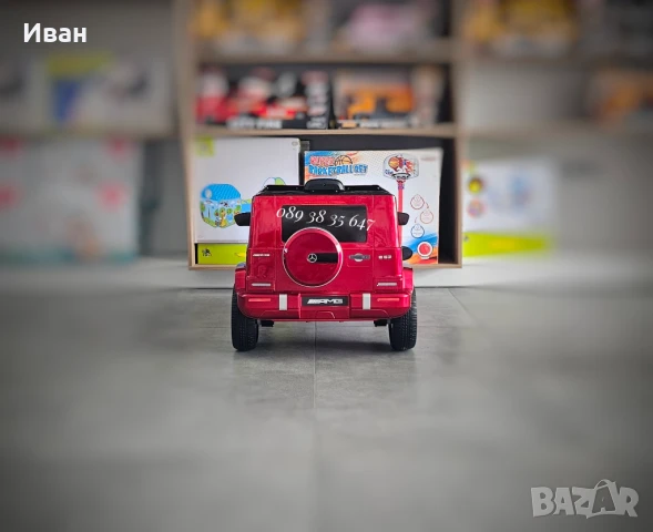 ПОСЛЕДНИ 2 БР!ТОП ЦЕНА!НОВО!Акумулаторен джип Mercedes G63 AMG с 12V батерия,EVA гуми,металик, снимка 8 - Електрически играчки - 51187648