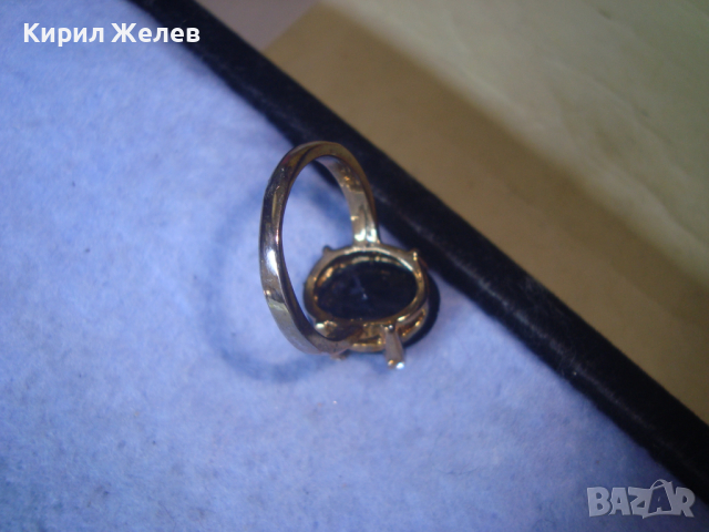 ЗЛАТИСТ СКЪПОЦЕНЕН с ИНКРУСТИРАНИ ЦИРКОНИ и ГОЛЯМ ФАСЕТИРАН ЧЕРЕН ОНИКС АРТ ПРЪСТЕН 3333, снимка 11 - Антикварни и старинни предмети - 36422343