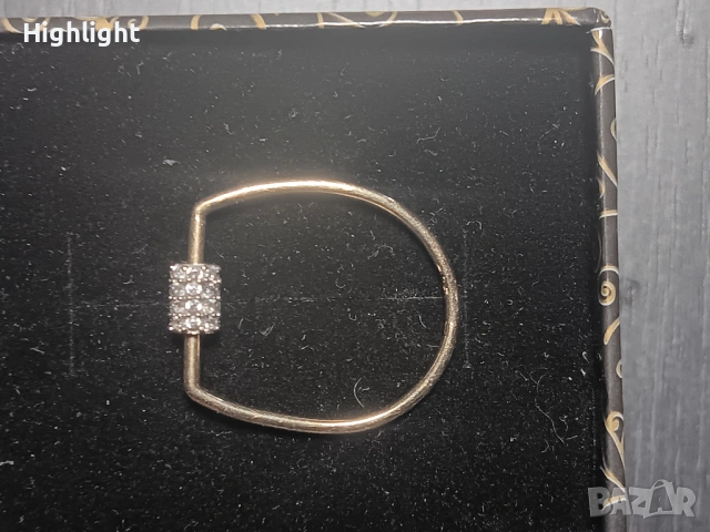 Нежен златен пръстен, цирконии, 14к, 585, 1.3г., снимка 5 - Пръстени - 53541956