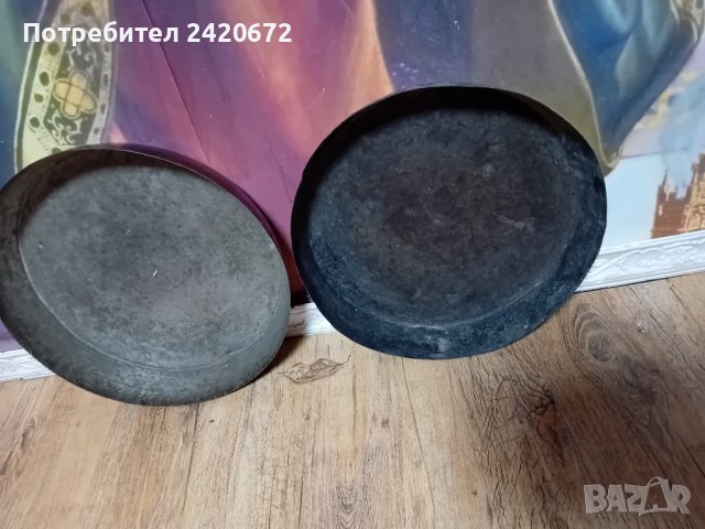 Стари  медни  тави, снимка 2 - Антикварни и старинни предмети - 43035576