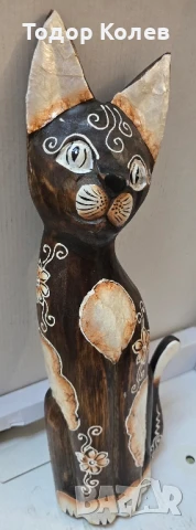 Котка дървена ръчна изработка., снимка 3 - Декорация за дома - 50523856