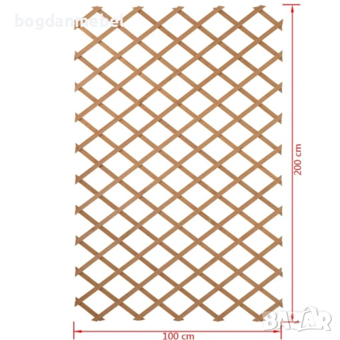 Nature Градинска пергола, 100x200 см, натурално дърво, снимка 3 - Градински цветя и растения - 53590743