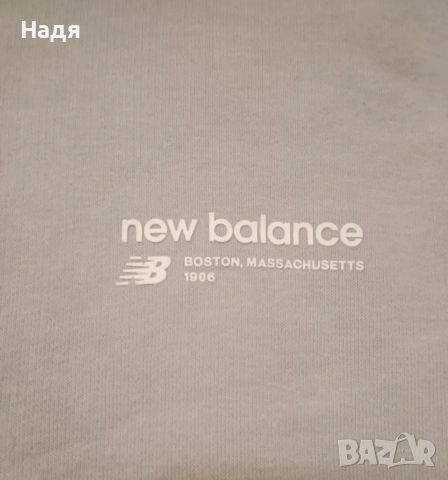 Оригинален Дамски ватиран суичър New Balance Linear Heritage Brushed Back Fleece Hoodie, снимка 3 - Суичъри - 52842138