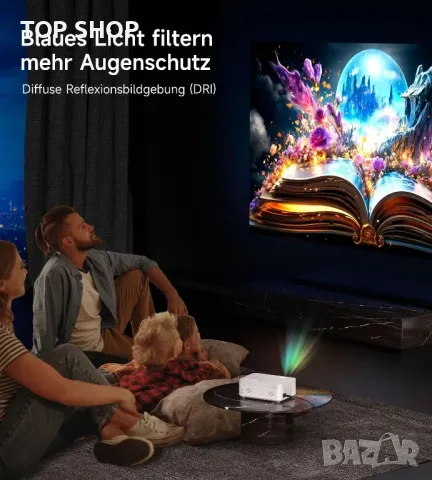 Мини Видео Android Bluetooth WiFi проектор z01/720p/9500 lm/ръчно фокусиране/дистанционно, снимка 7 - Плейъри, домашно кино, прожектори - 49308609