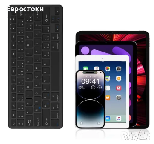 Безжична клавиатура СС, акумулаторна Bluetooth клавиатура за iOS/ Windows/ Android, ултра тънък диза, снимка 7 - Клавиатури и мишки - 49969386