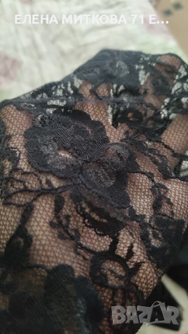 Две парчета фина черна дантела с рози, снимка 4 - Платове и дамаски - 50667740