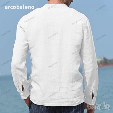 Мъжка едноцветна памучна риза с джобове, 3цвята , снимка 3 - Ризи - 39689168