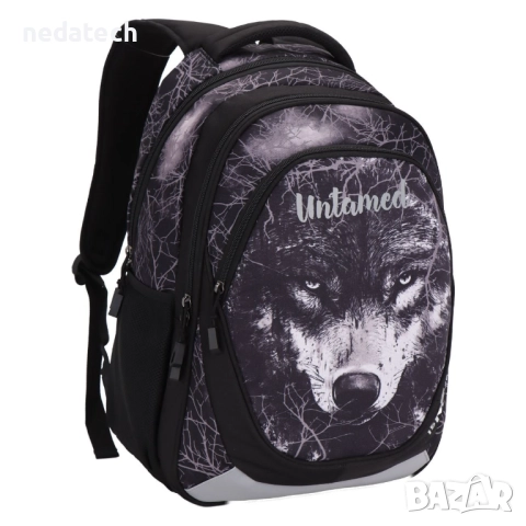 Ученическа раница  15NF36 вълк, 30x17x45см., снимка 2 - Раници - 51530382