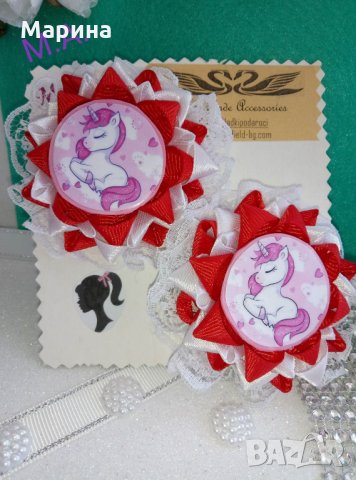 Красив аксесоар за коса с Еднорог! Модел 2, снимка 2 - Шноли, диадеми, ленти - 28631981