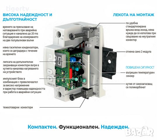 ZUBR D2-40/D2-50/D2-63 Red Релета за защита на напрежение, гаранция 3 г, снимка 7 - Друга електроника - 33315592
