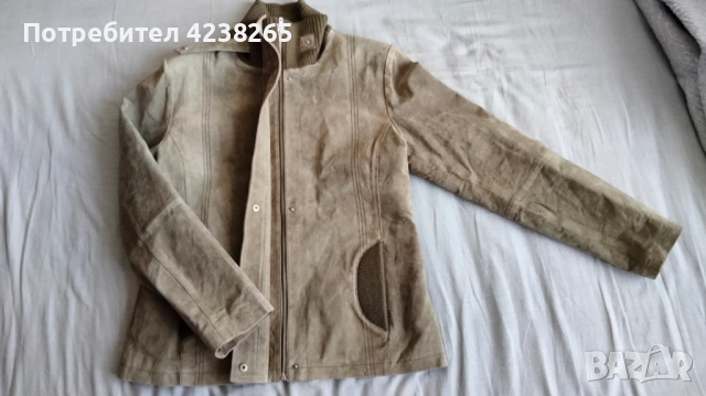 яке дамско,естествена кожа-велур, зелено, снимка 4 - Якета - 52824722