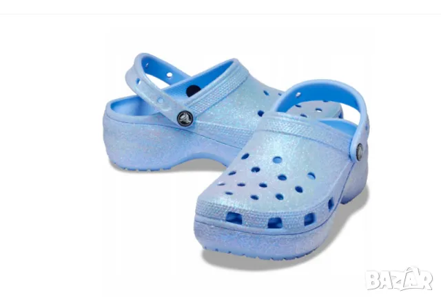 Crocs  Classic Platform Glitter Clog номер 36 .5-37    чехли ​с блясък на платформа, снимка 8 - Чехли - 50194758