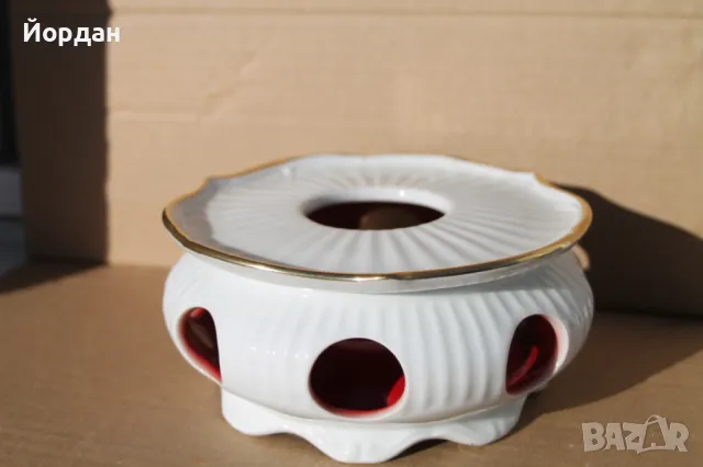 Немски ръчно изработен порцеланов свещник ''KPM Bavaria'', снимка 2 - Антикварни и старинни предмети - 47580993