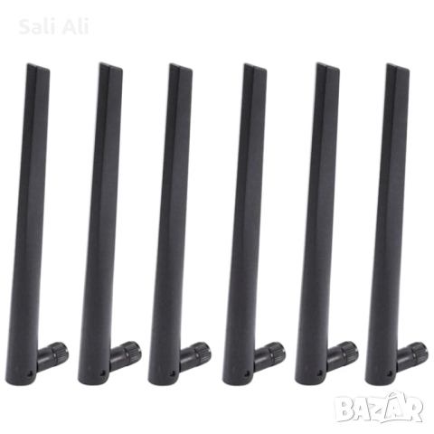 6 бр. ASUS WiFi антени RP-SMA 5dBi 2.4G/5G за рутер и др.