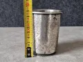 Сребърна ръчно гравирана османска чаша с тугра на Абдул Азис 19 век , снимка 12