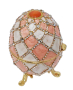 Фаберже стил, яйце-кутийка за бижута, инкрустирана с кристали, в луксозна подаръчна кутия., снимка 3