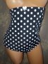 Nice size 100 C/ XL-Нов бански черен на бели точки с много висока талия , снимка 10