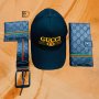 Колан шапка и 2 портфейла уникален комплект Gucci код 55