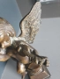 28см-3кг ангел херувим статуетка/стара френска бронзова фигура-надстройка за каминен часовник, снимка 7