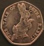 50 пенса 2017 (The tale of Peter Rabbit), Великобритания, снимка 1 - Нумизматика и бонистика - 26495083