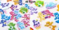 40 бр Грижовните мечета The Care Bears малки самозалепващи лепенки стикери украса картонена торта  , снимка 1