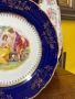 Трите грации, кобалт, позлата⚜️  MZ (Moritz Zdekauer)  Порцеланова чиния , снимка 3