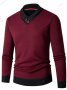 Мъжки втален пуловер с дълги ръкави, 4цвята - 023, снимка 3